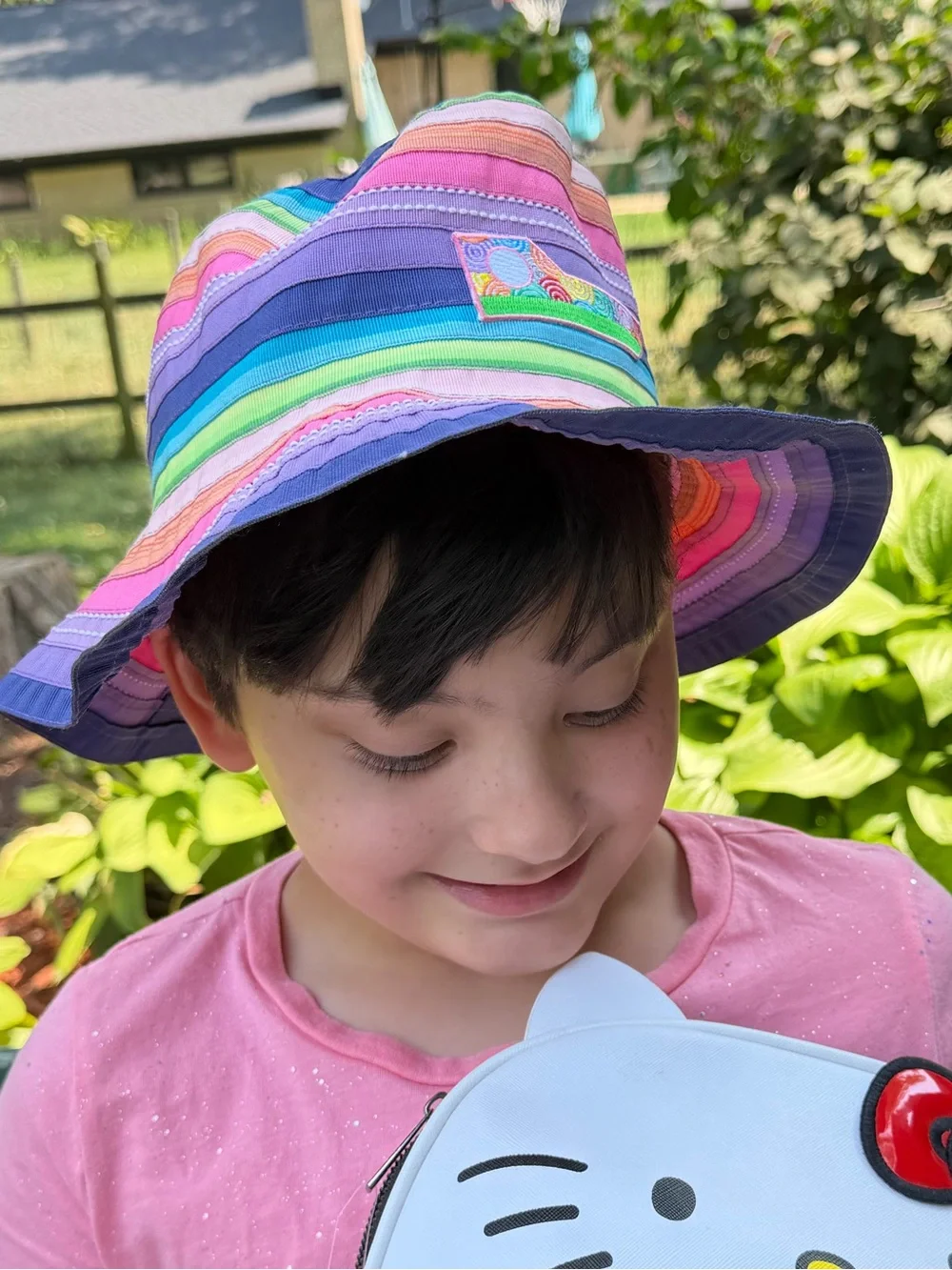 Wallaroo Kids Lids Rainbow Striped Sun Hat - Multicolor